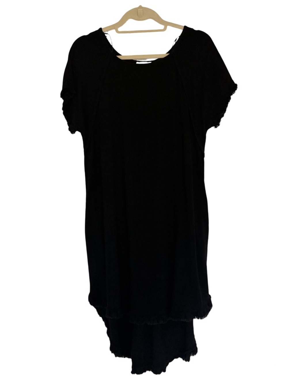 Umgee Black Linen Blend Tunic Dress Ruffle Sleeve L - Picture 2 of 8